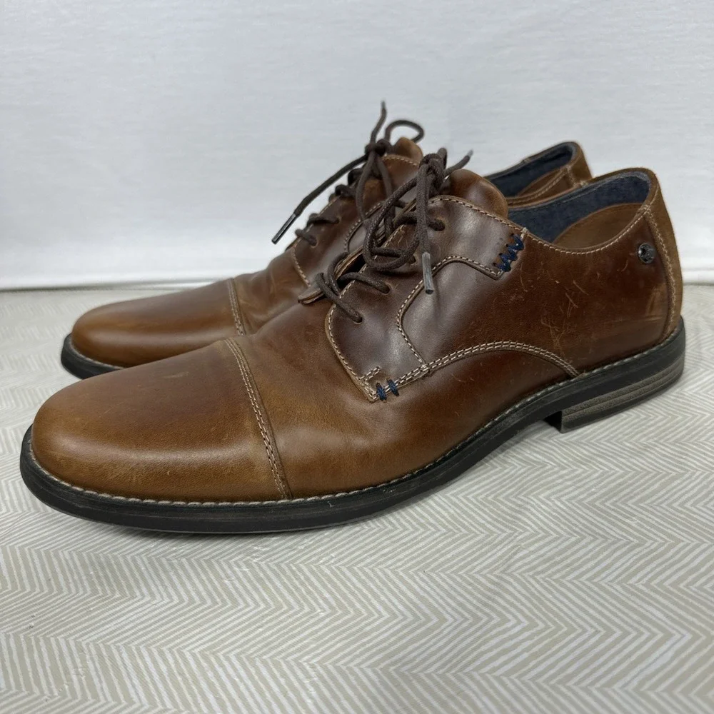 Original Penguin by Munsingwear Dress Shoes Mens 12 Westley Oxford Brown Leather